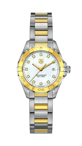 TAG Heuer Aquaracer 300M Quartz 27 Stainless Steel / Yellow Gold / MOP - Diamond / Bracelet